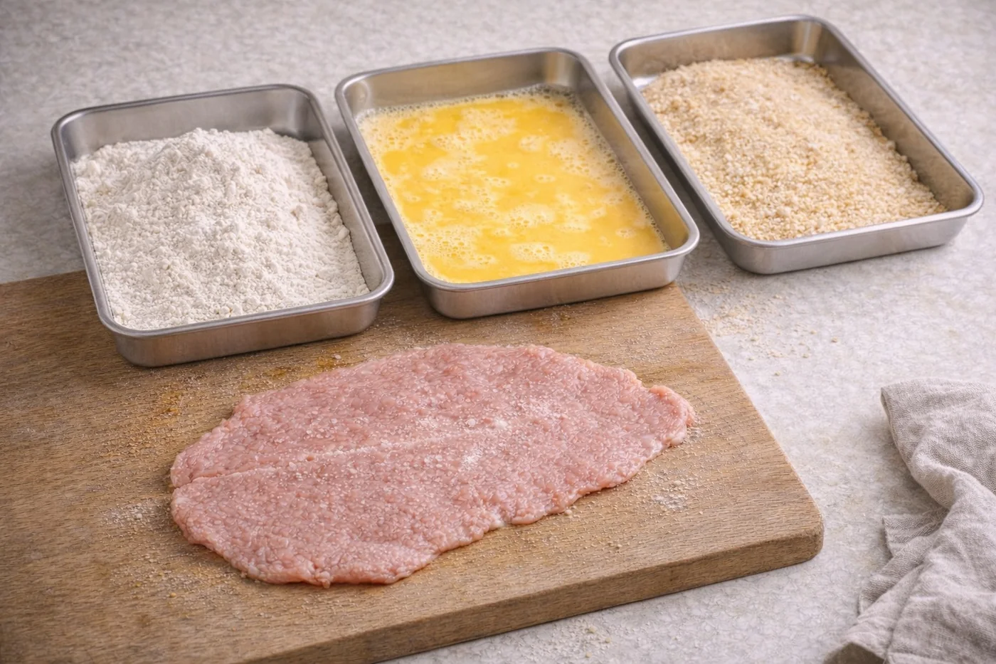 4. Panierstraße vorbereiten