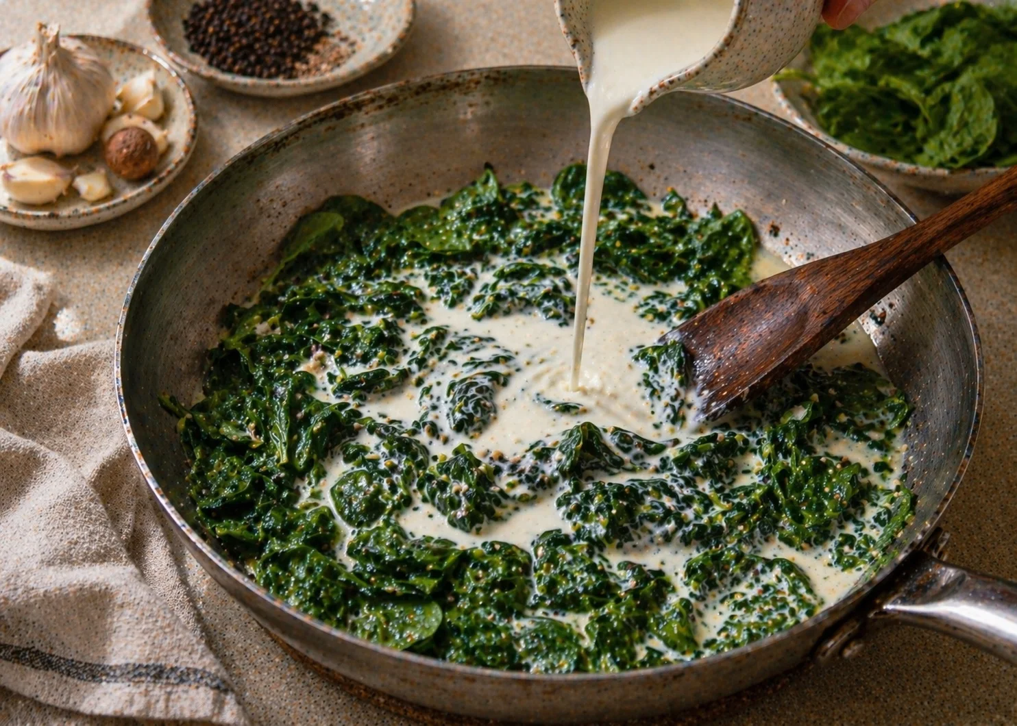 Cremespinat mit Schlagobers